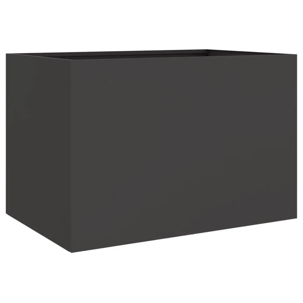 Steel Planter Box 62 x 40 x 39 cm Black Durable Cold-Rolled Steel Frame for Garden Flower Display