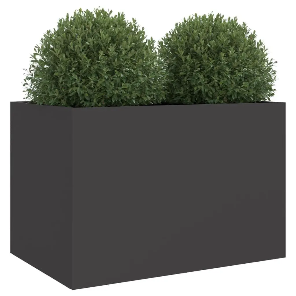 Steel Planter Box 62 x 40 x 39 cm Black Durable Cold-Rolled Steel Frame for Garden Flower Display