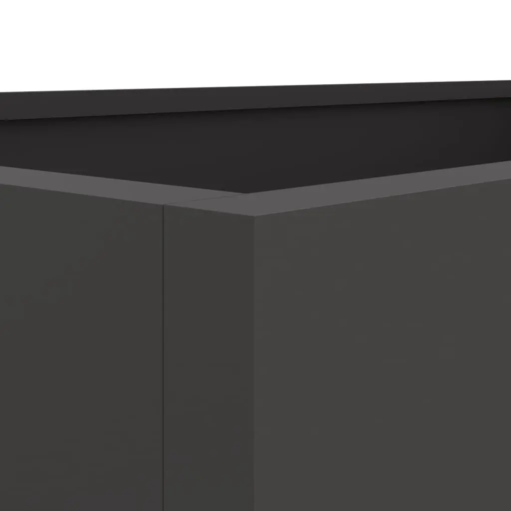 Steel Planter Box 62 x 40 x 39 cm Black Durable Cold-Rolled Steel Frame for Garden Flower Display