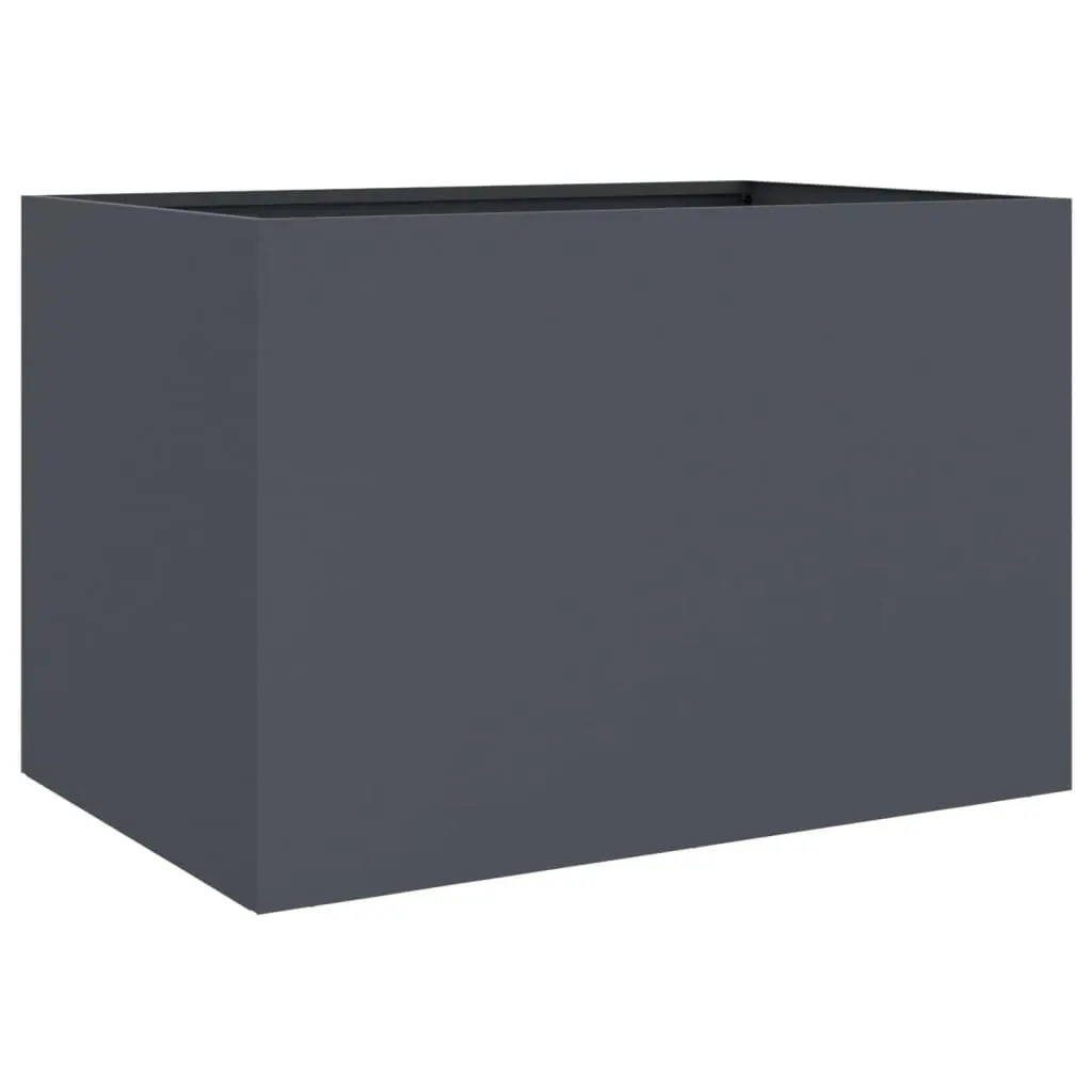 Steel Planter 62x40x39 cm Anthracite Cold-Rolled Steel Garden Raised Flower Bed Container Box