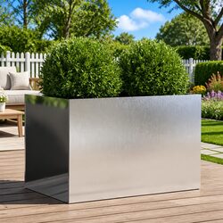 Stainless Steel Raised Garden Planter Box 62x40x39 cm Silver Outdoor Flower Bed