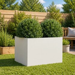 Enhance Your Outdoor Space with a White Steel Planter