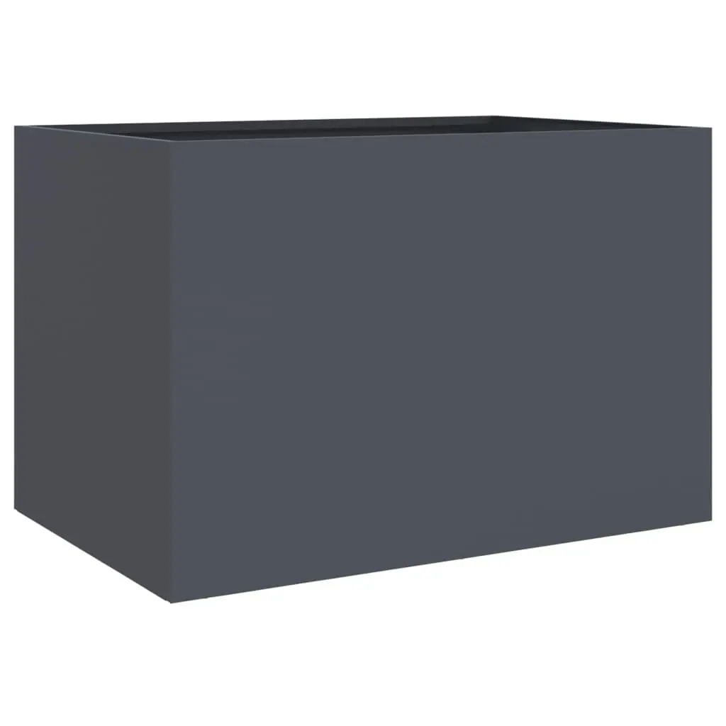 Steel Planter 62 x 47 x 46 cm Anthracite Raised Garden Bed for Outdoor Patio Flower Box Decor