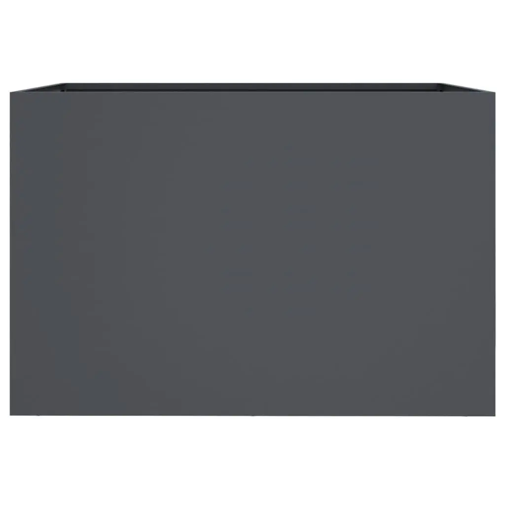 Steel Planter 62 x 47 x 46 cm Anthracite Raised Garden Bed for Outdoor Patio Flower Box Decor