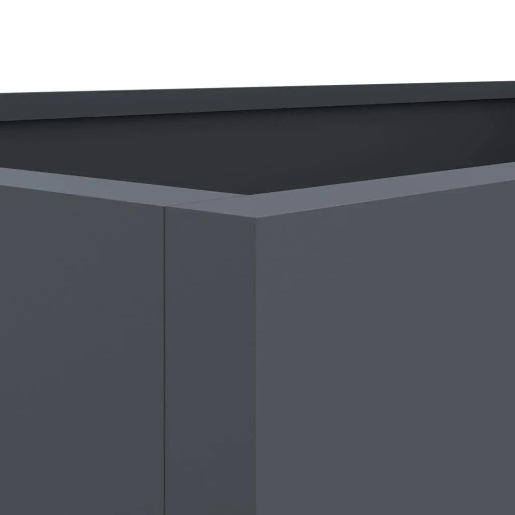 Steel Planter 62 x 47 x 46 cm Anthracite Raised Garden Bed for Outdoor Patio Flower Box Decor