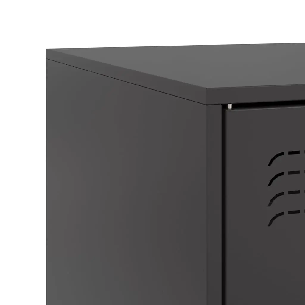 Black TV Cabinet 99x39x44cm Media Console with Steel Frame Storage for Books Accessories