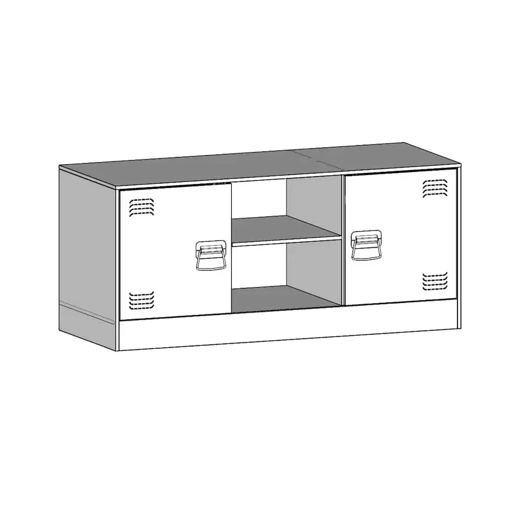 Black TV Cabinet 99x39x44cm Media Console with Steel Frame Storage for Books Accessories