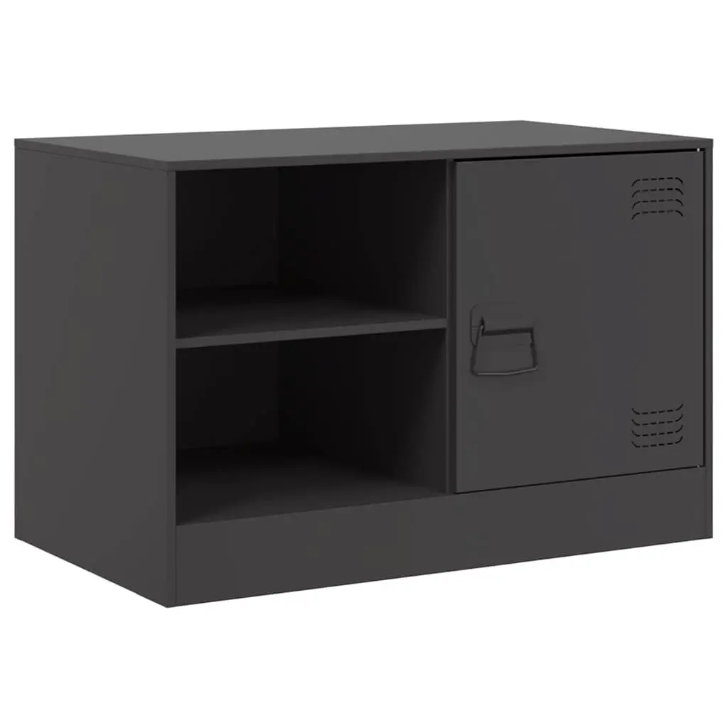 TV Cabinet 67x39x44 cm Black 2 Pieces Storage Unit Display Furniture