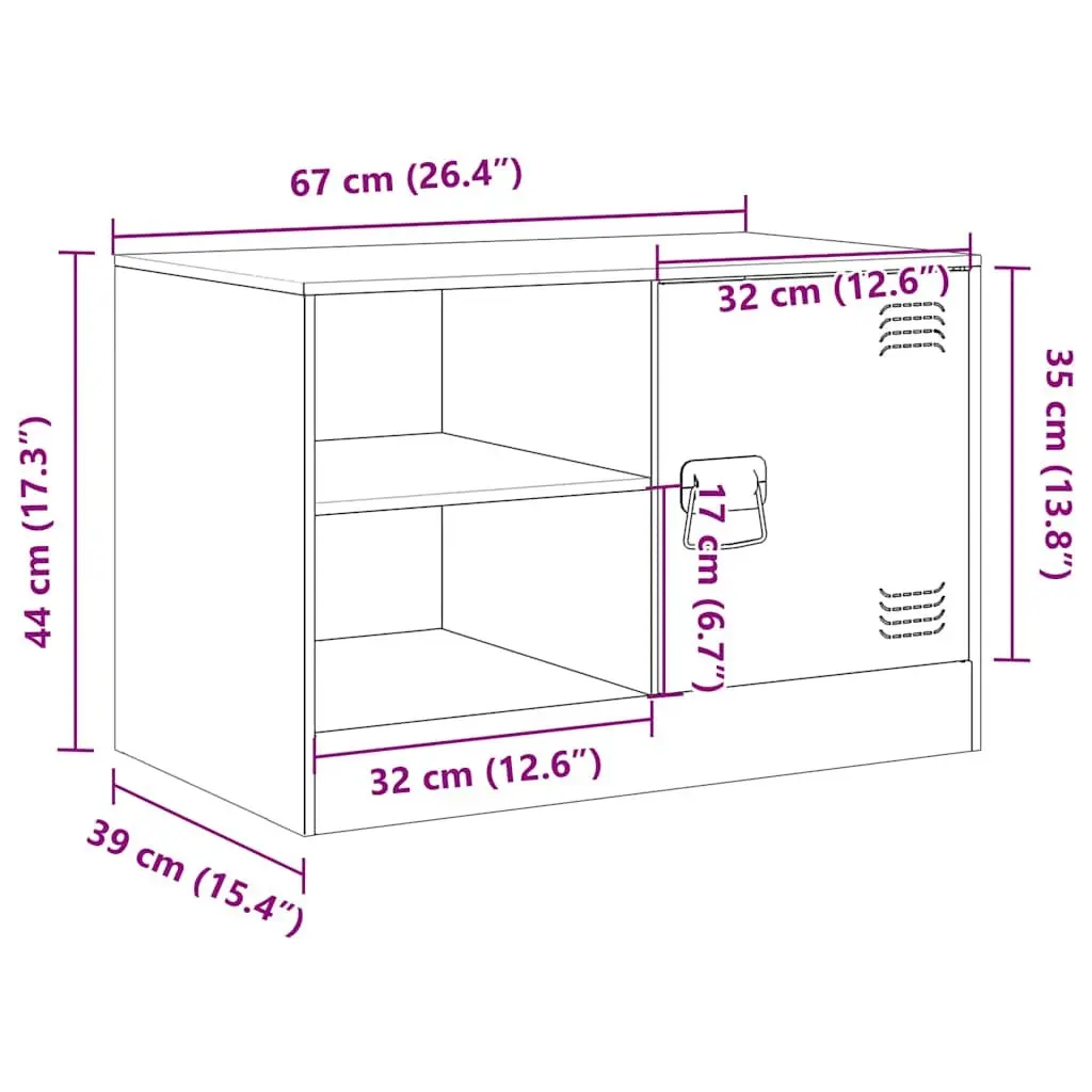 TV Cabinet 67x39x44 cm Black 2 Pieces Storage Unit Display Furniture