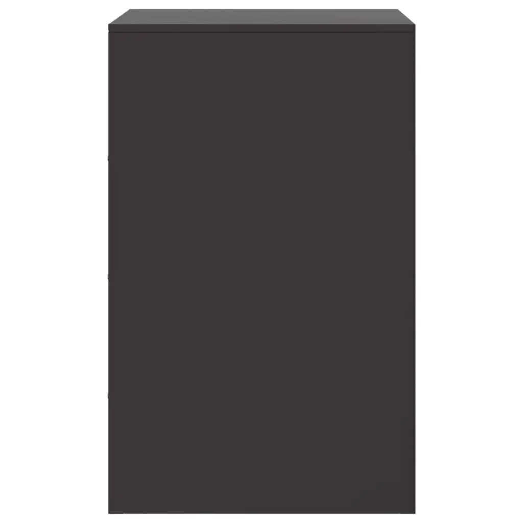 Bedside Cabinet 2 pcs Black Storage Nightstand Organiser