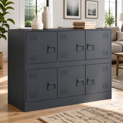Sideboard Anthracite Storage Cabinet 99x39x73cm Steel Frame Buffet Furniture