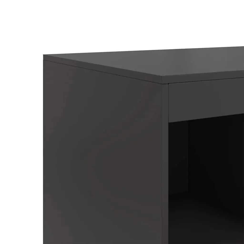 Black Highboard Sideboard Storage Cabinet 67x39x95 cm Steel Frame