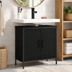 Transform Your Bathroom Space with a Black Sink Cabinet 60x30x60cm