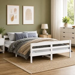 Double Bed Frame in White for a Stylish Bedroom
