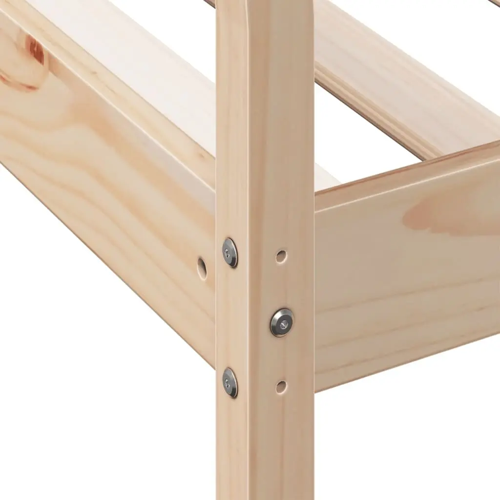 Day Bed Frame 90x190 cm Solid Pine Wood Sofa Bed with Safety Guardrails Brown