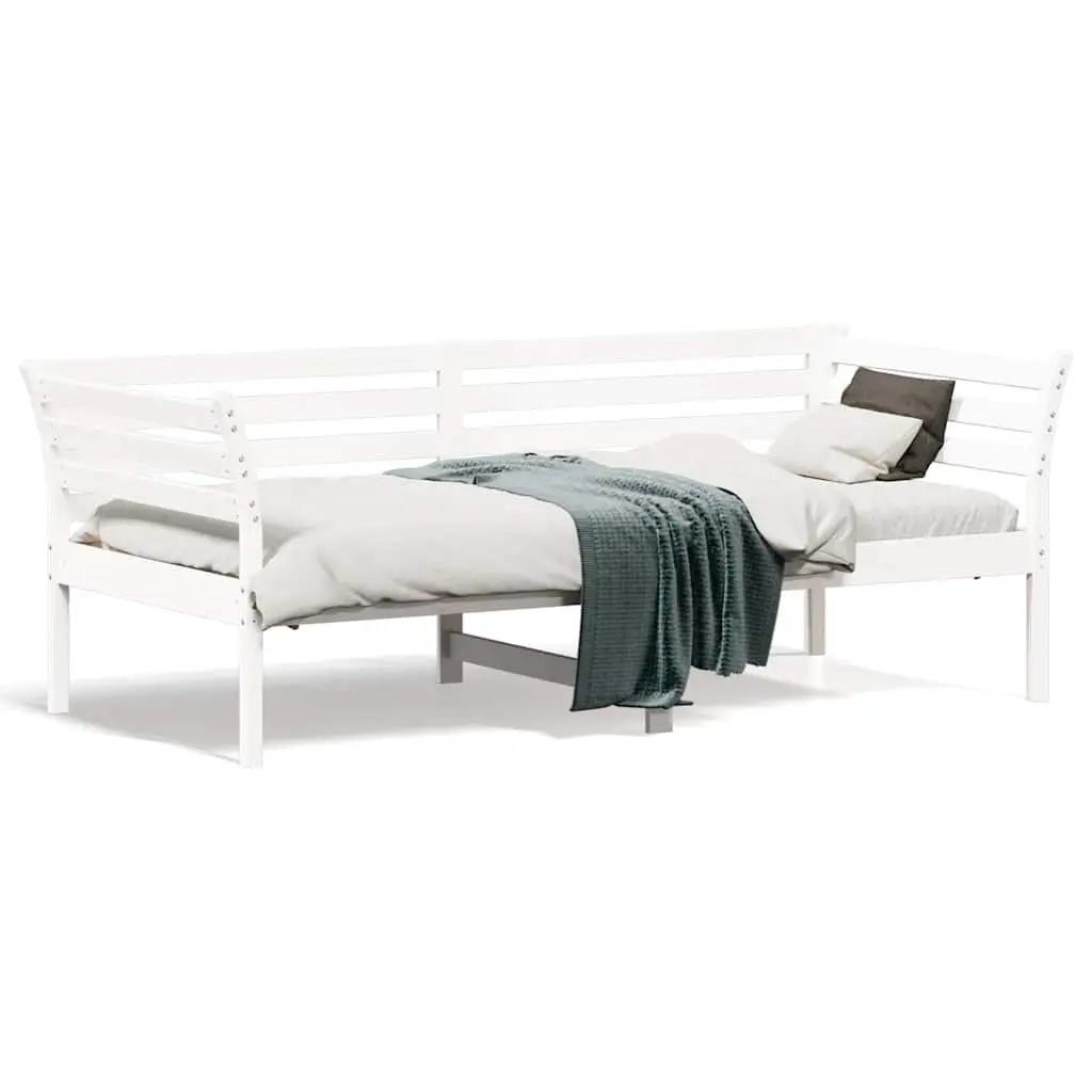 Day Bed 90x190 cm Solid Pine Wood Sofa Bed with Guardrails Slatted Base