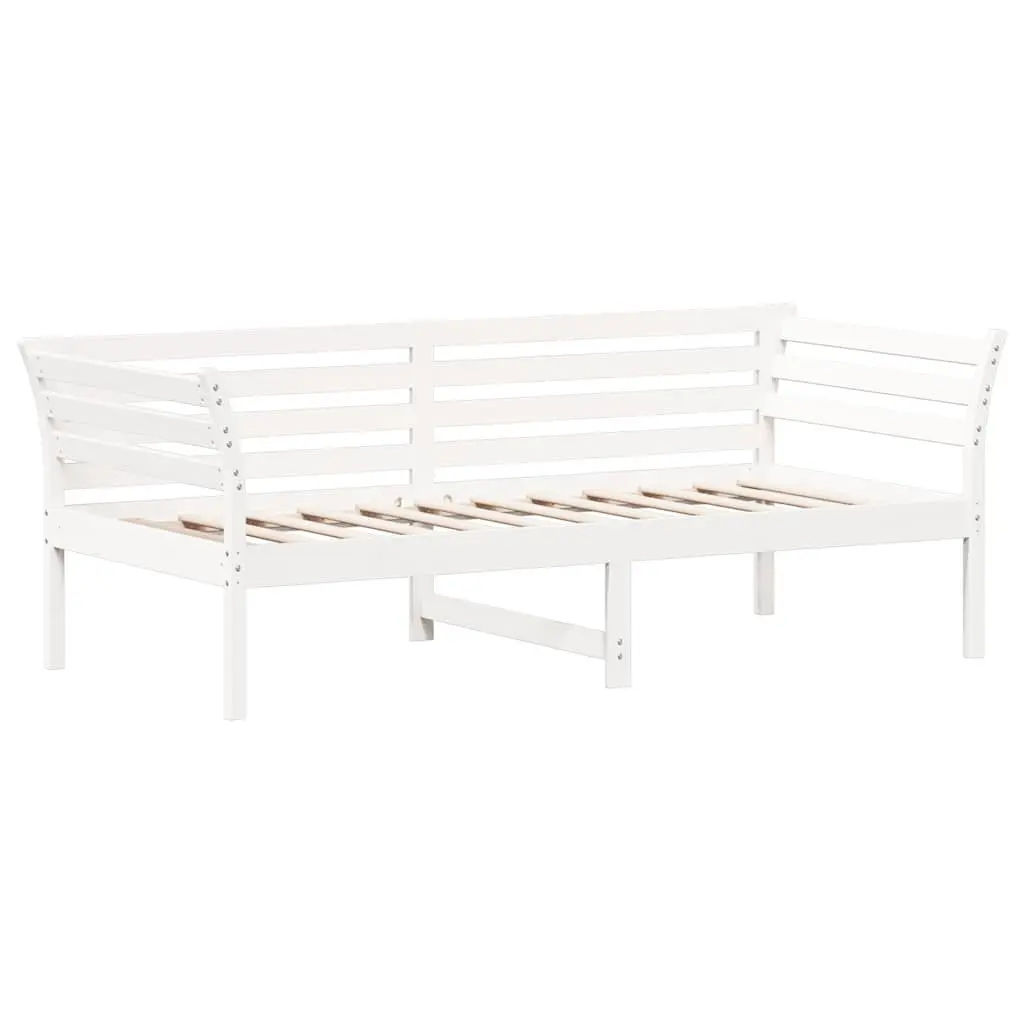 Day Bed 90x190 cm Solid Pine Wood Sofa Bed with Guardrails Slatted Base