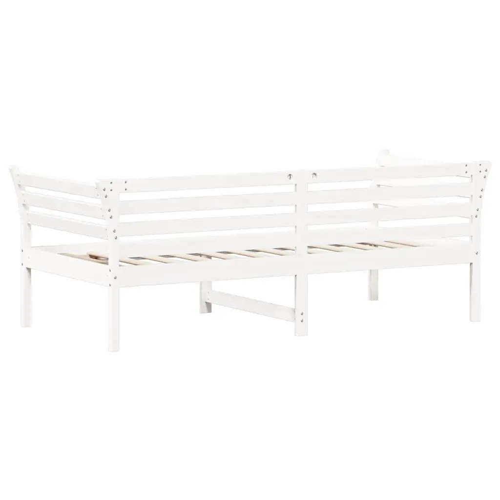 Day Bed 90x190 cm Solid Pine Wood Sofa Bed with Guardrails Slatted Base