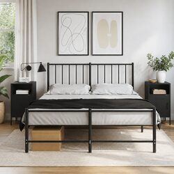 Enhance Your Space with 2 Black Bedside Cabinets 36x39x68 cm