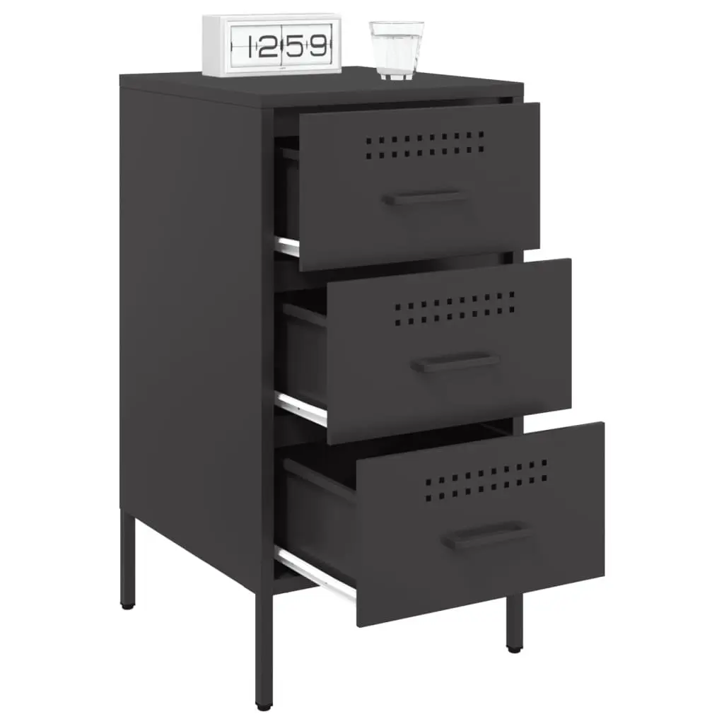 Bedside Cabinets 2 pcs Black 36x39x68 cm Industrial Style Storage Table