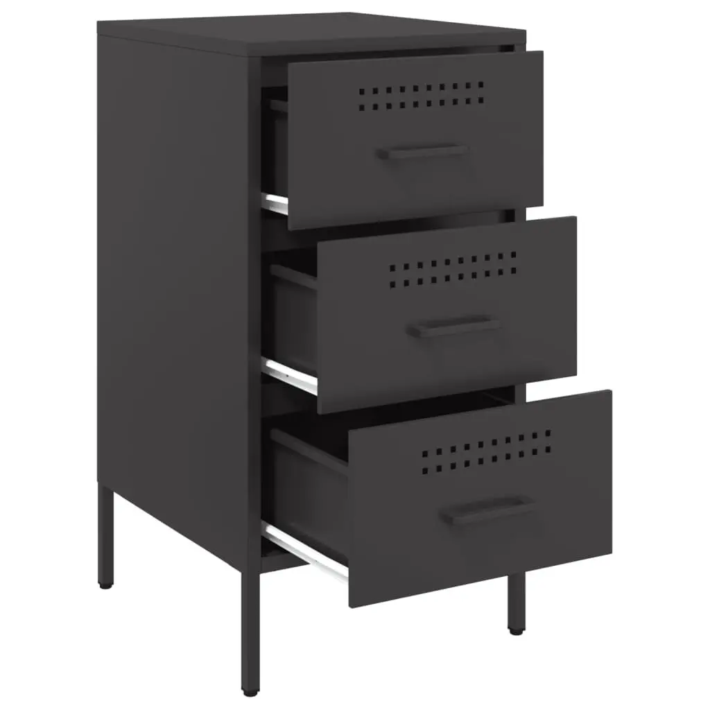 Bedside Cabinets 2 pcs Black 36x39x68 cm Industrial Style Storage Table
