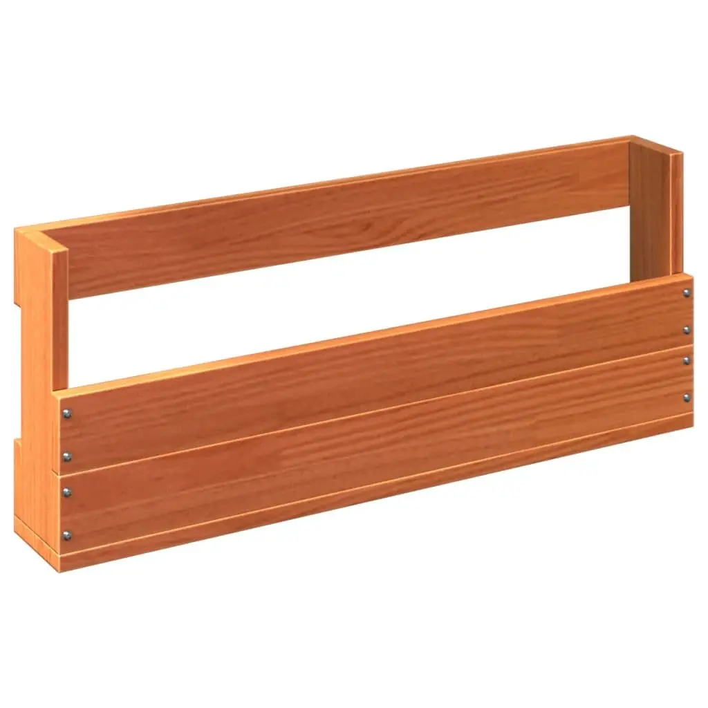 Wall-Mounted Shoe Rack 2 Pieces Solid Pine Wood Organizer Storage Brown
