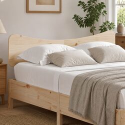 Wooden Headboard 135 cm Solid Pine Wood Bedroom Bed Frame Back Support Brown