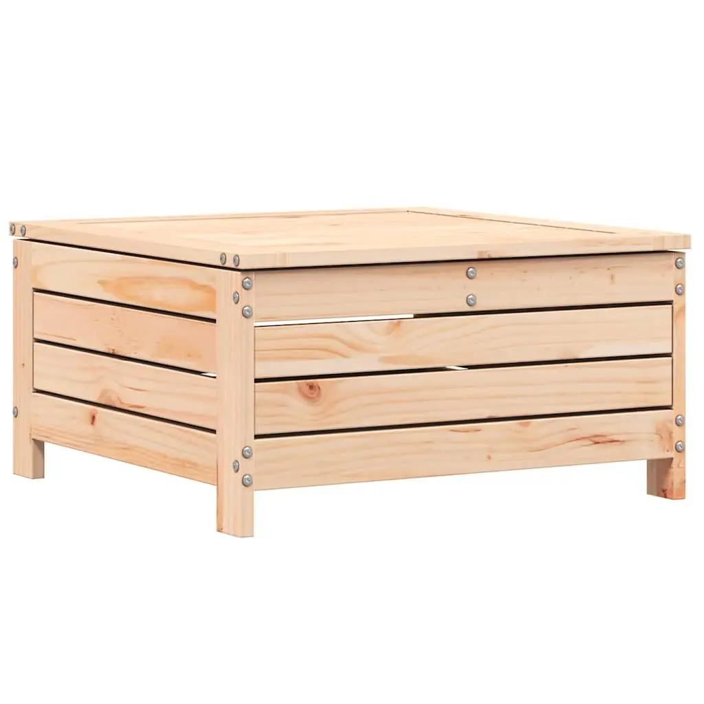 Outdoor Footstool Ottoman Garden Patio Seating Brown Wood Relaxation Furniture