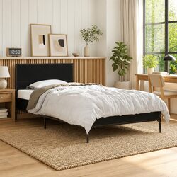 Elegant Black Bed Frame 90x190 cm for Your Bedroom