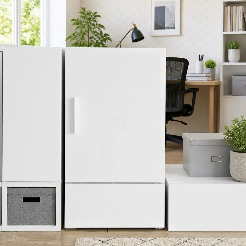 Wall Cabinet White Floating Storage Engineered Wood Hanging Shelves 30x42.5x40cm