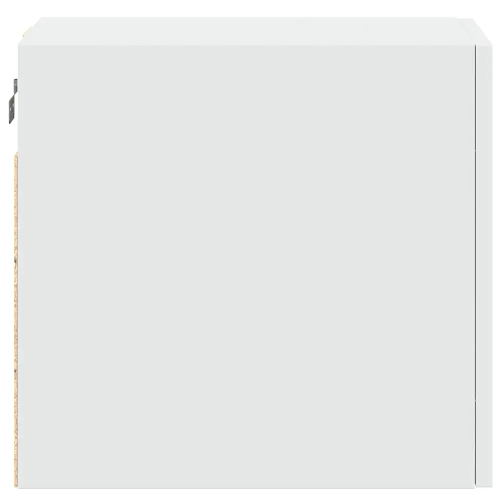 Wall Cabinet White Floating Storage Engineered Wood Hanging Shelves 30x42.5x40cm