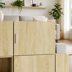 Floating Wall Cabinet in Brown for Enhanced Home Organization