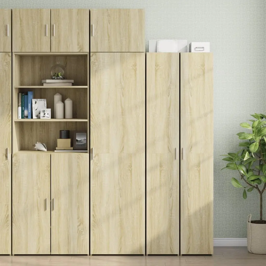 Wall Cabinet Brown Engineered Wood Wall-Mounted Storage Unit