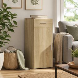 Sideboard Brown Engineered Wood Cabinet Storage Drawer Door Cupboard Furniture