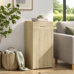 Sideboard Brown Engineered Wood Storage Cabinet Cupboard Drawer Door
