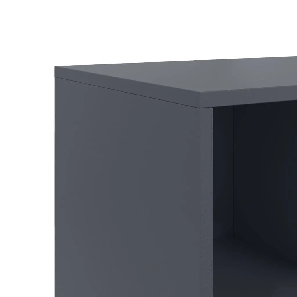 Sideboard Anthracite Steel Construction Storage Cabinet with 4 Wheels for Bedroom Living Room
