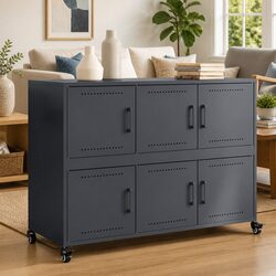 Sideboard Anthracite Storage Cabinet with Wheels Anthracite 100.5x39x72 cm