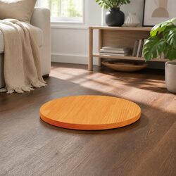 Elegant Round Table Top in Brown Solid Pinewood