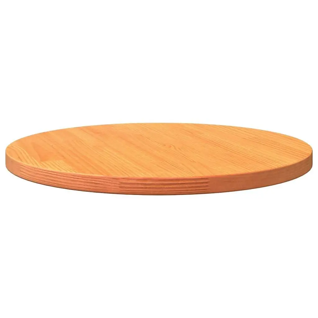Round Wooden Table Top 50 cm Solid Pine Wood Smooth Surface Brown
