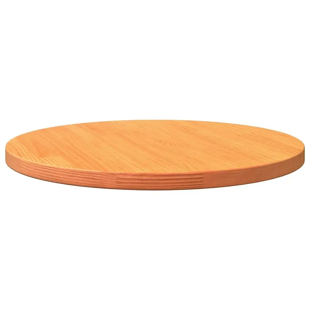 Round Wooden Table Top 60cm Solid Pinewood Brown Smooth Surface