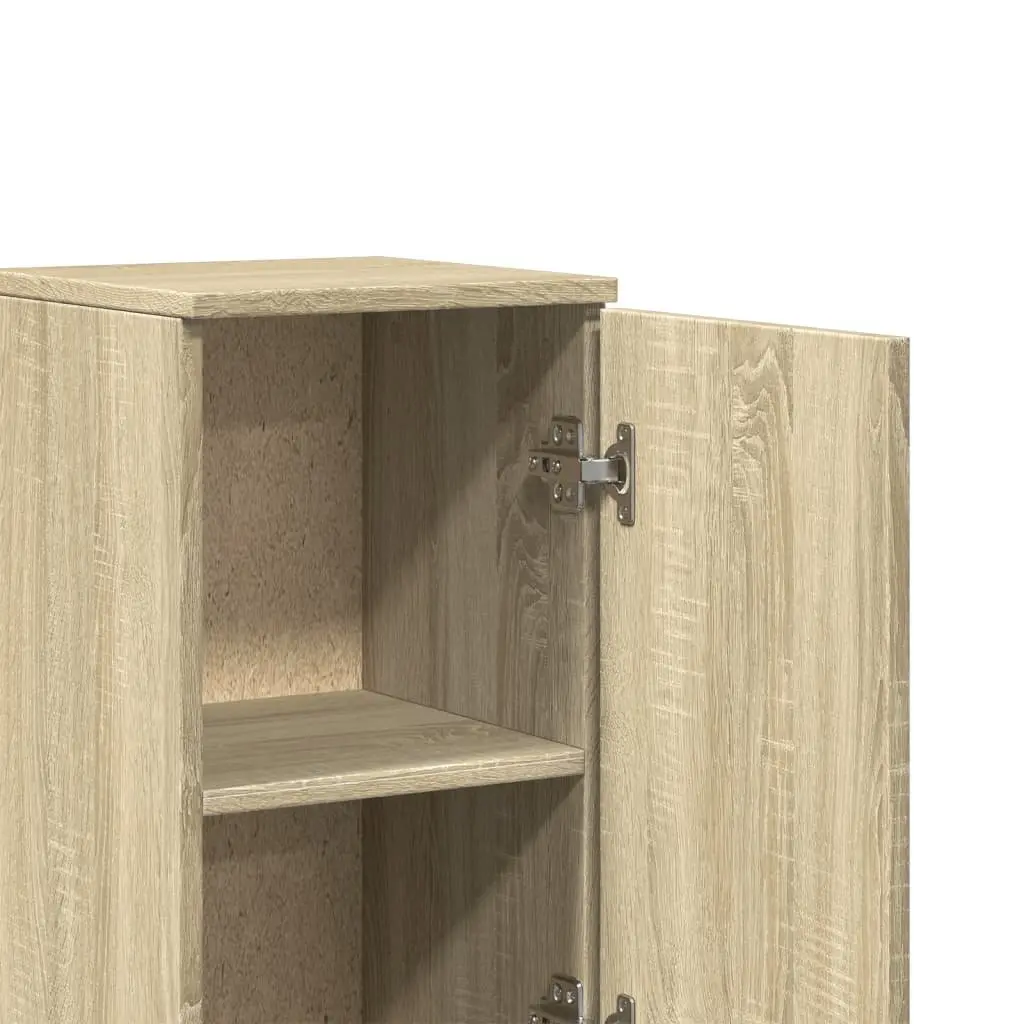 Bathroom Cabinet 30x30x190cm Sonoma Oak Tall Storage Unit with Shelves Doors