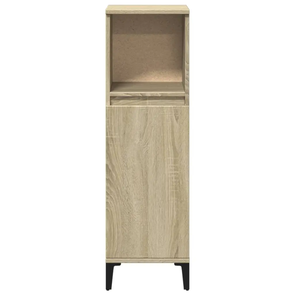 Bathroom Cabinet Brown 30x30x100cm Engineered Wood Storage Cupboard