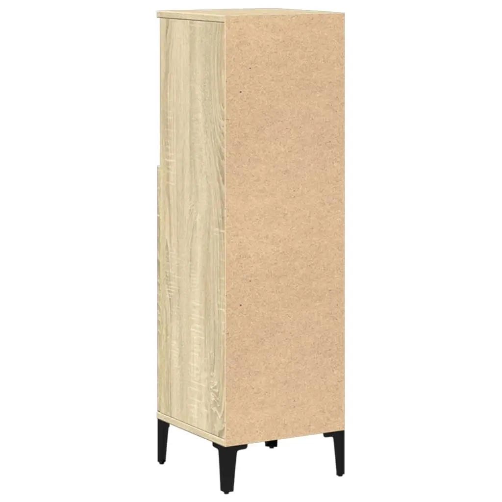 Bathroom Cabinet Brown 30x30x100cm Engineered Wood Storage Cupboard