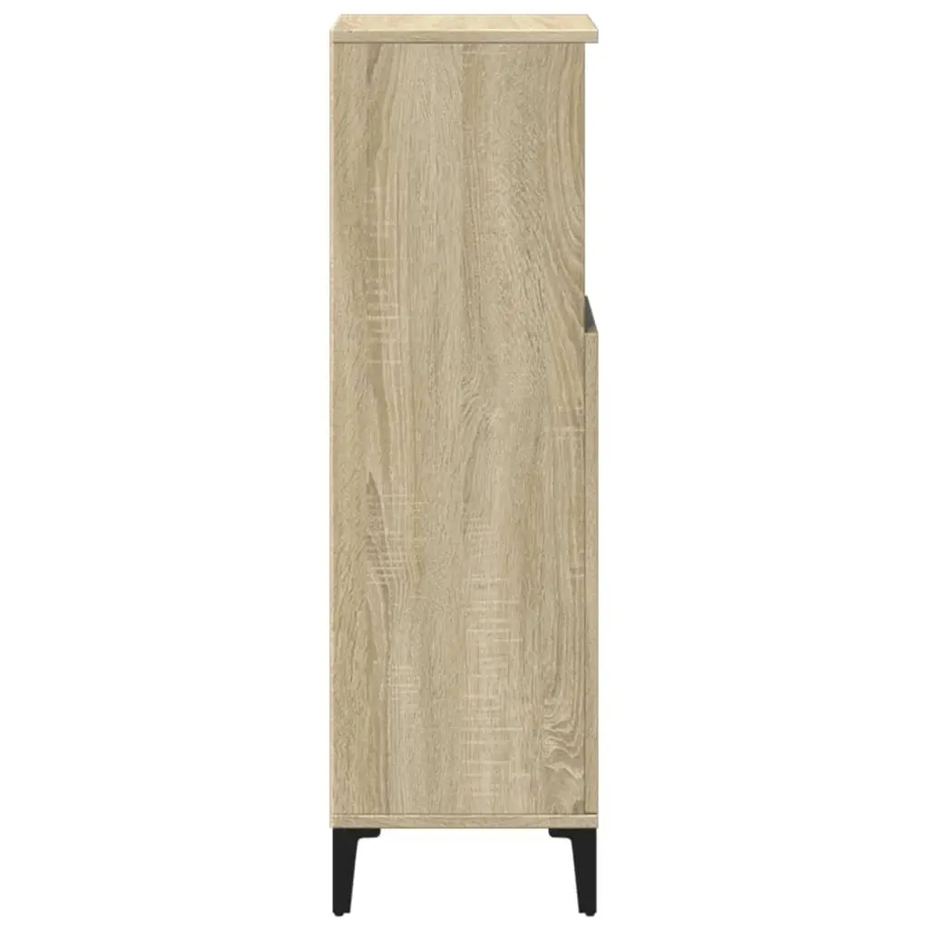 Bathroom Cabinet Brown 30x30x100cm Engineered Wood Storage Cupboard