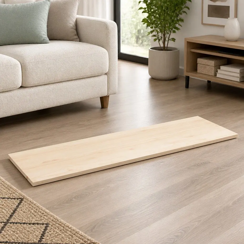 Rectangular Table Top 110x40cm Solid Pine Wood Rustic Brown Replacement Surface