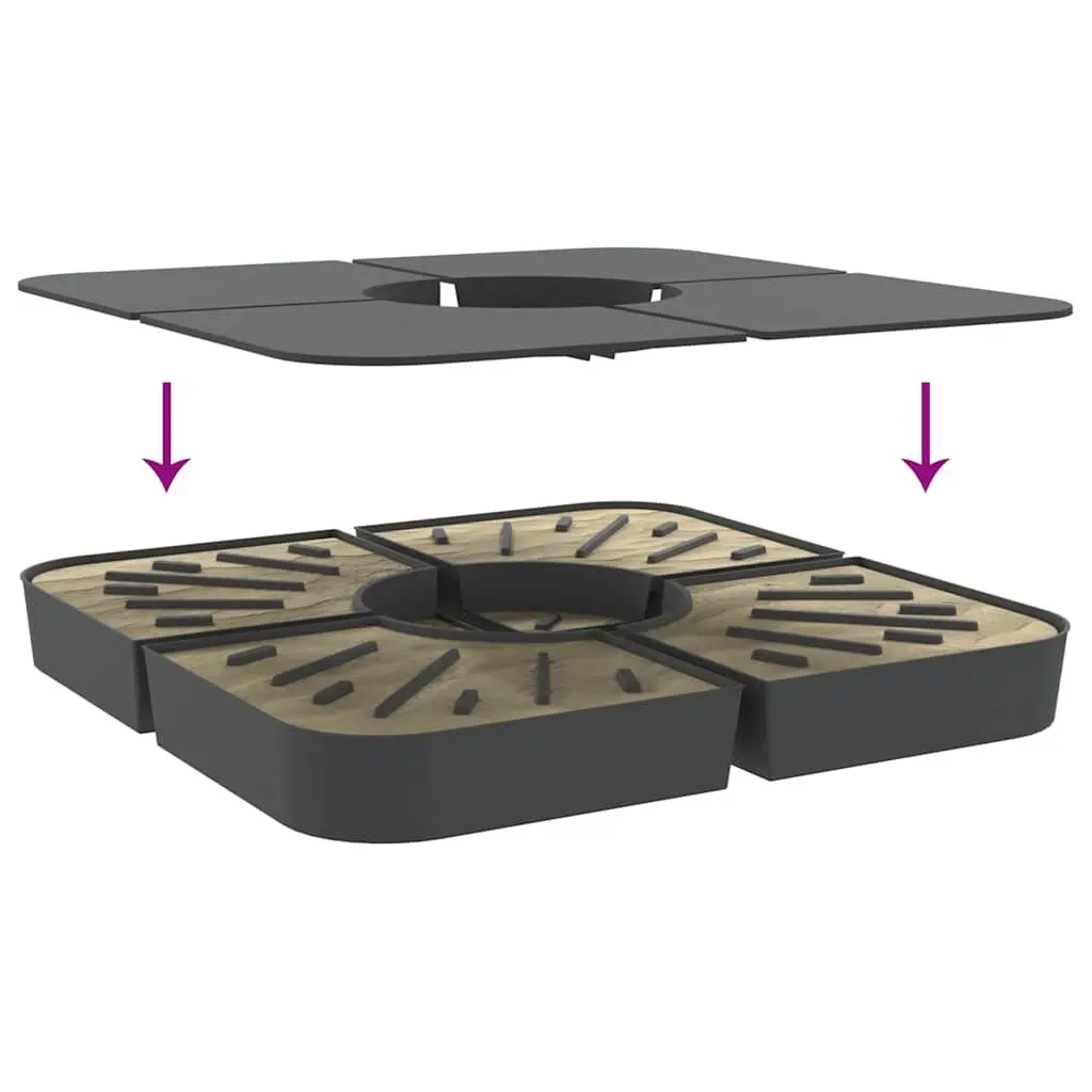 Parasol Base Set 4 Piece Cross Stand Umbrella Foundation Outdoor Garden Patio