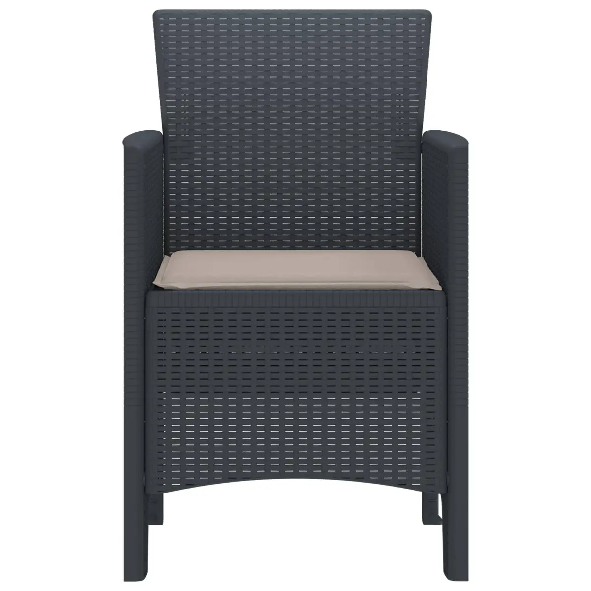 Outdoor Garden Chair 2 pcs Anthracite Modern Seating Durable UV Resistant Cushioned Seat 53x49x85cm