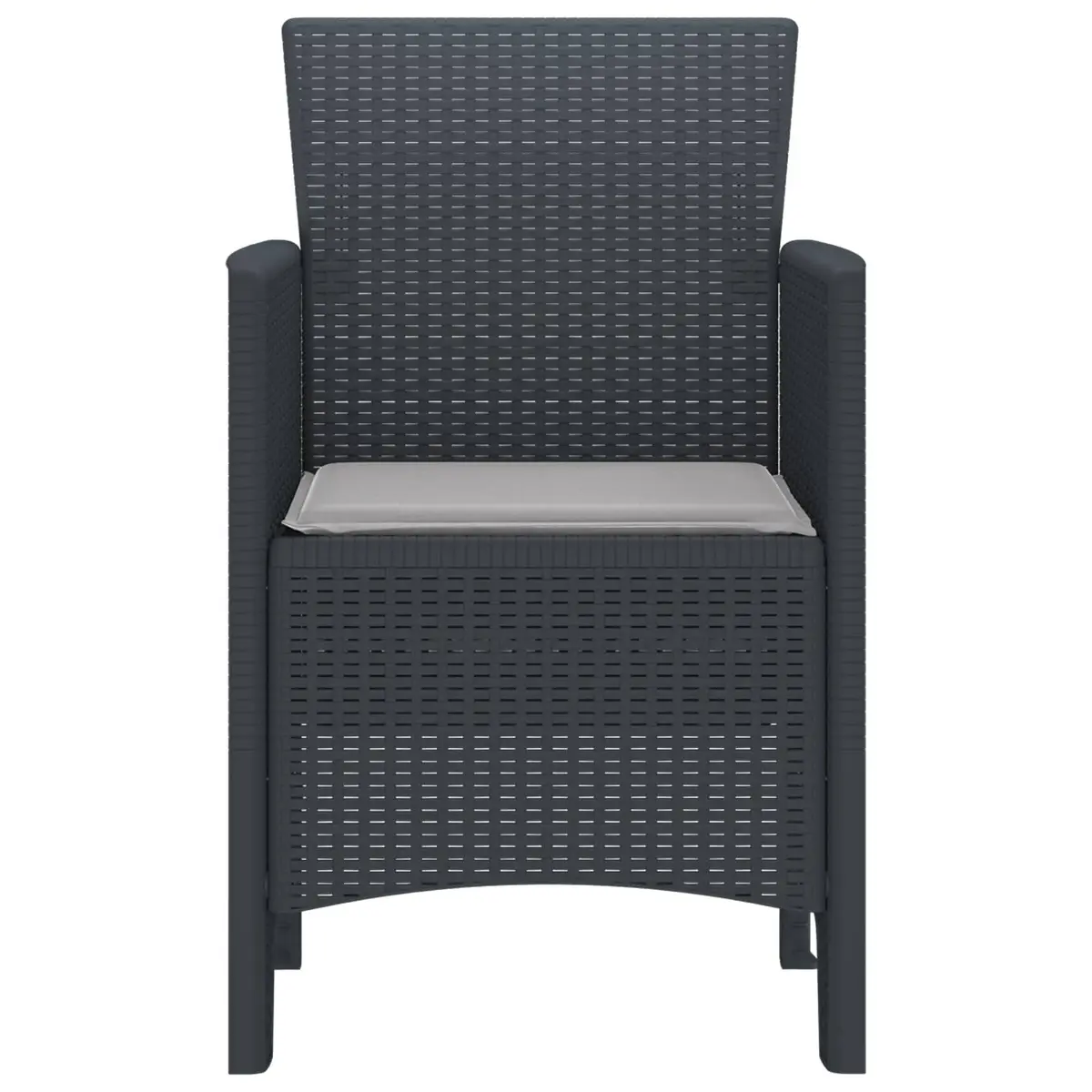 Outdoor Garden Chair Set 2 Piece Anthracite Modern Patio Seating Furniture