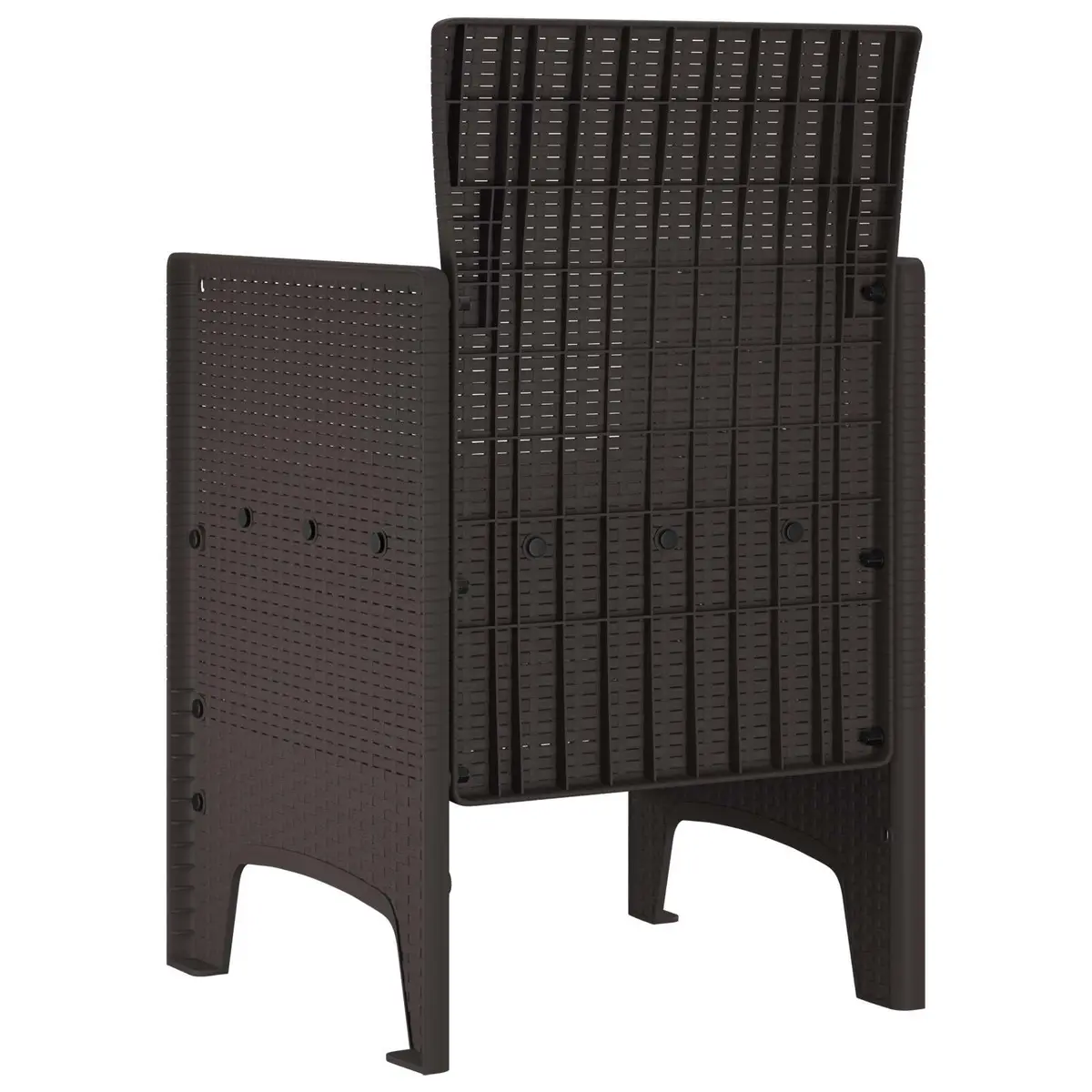 Brown Outdoor Garden Chair 2 pcs Set Modern Design Patio Seating Lounge