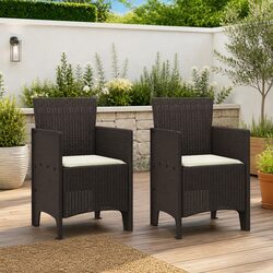 Transform Your Outdoors with 2 Modern Brown Chairs